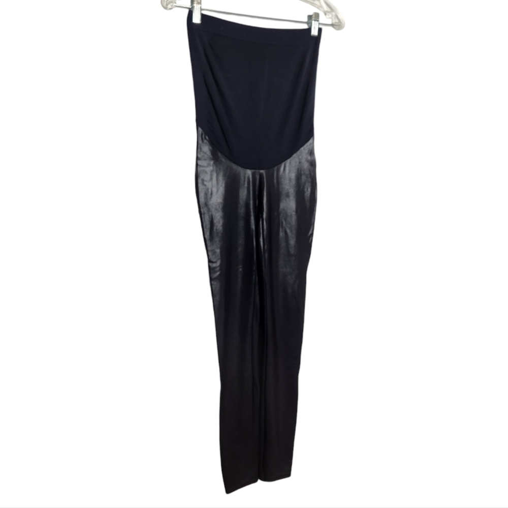 SPANX Faux Leather Leggings Mama Waistband - Picture 3 of 14